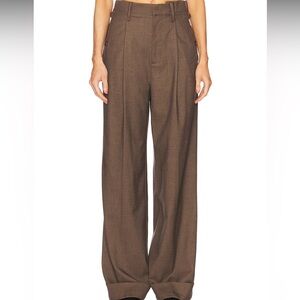 Helsa paperbag trousers cocoa melange